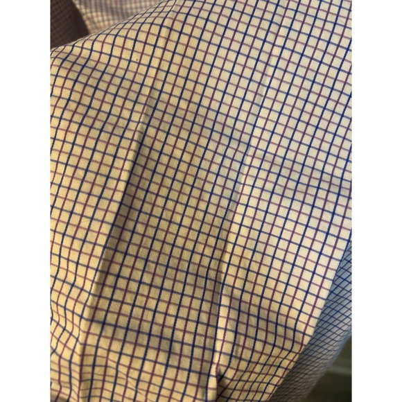Ledbury Mens Dress Shirt Gingham Check Pattern Blue White Long Sleeve Button - Picture 7 of 11